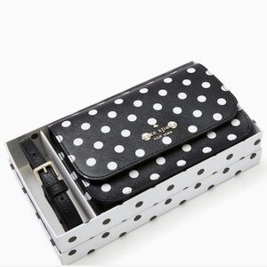 Kate Spade Cheers Boxed Crossbody Black White Polka Dot